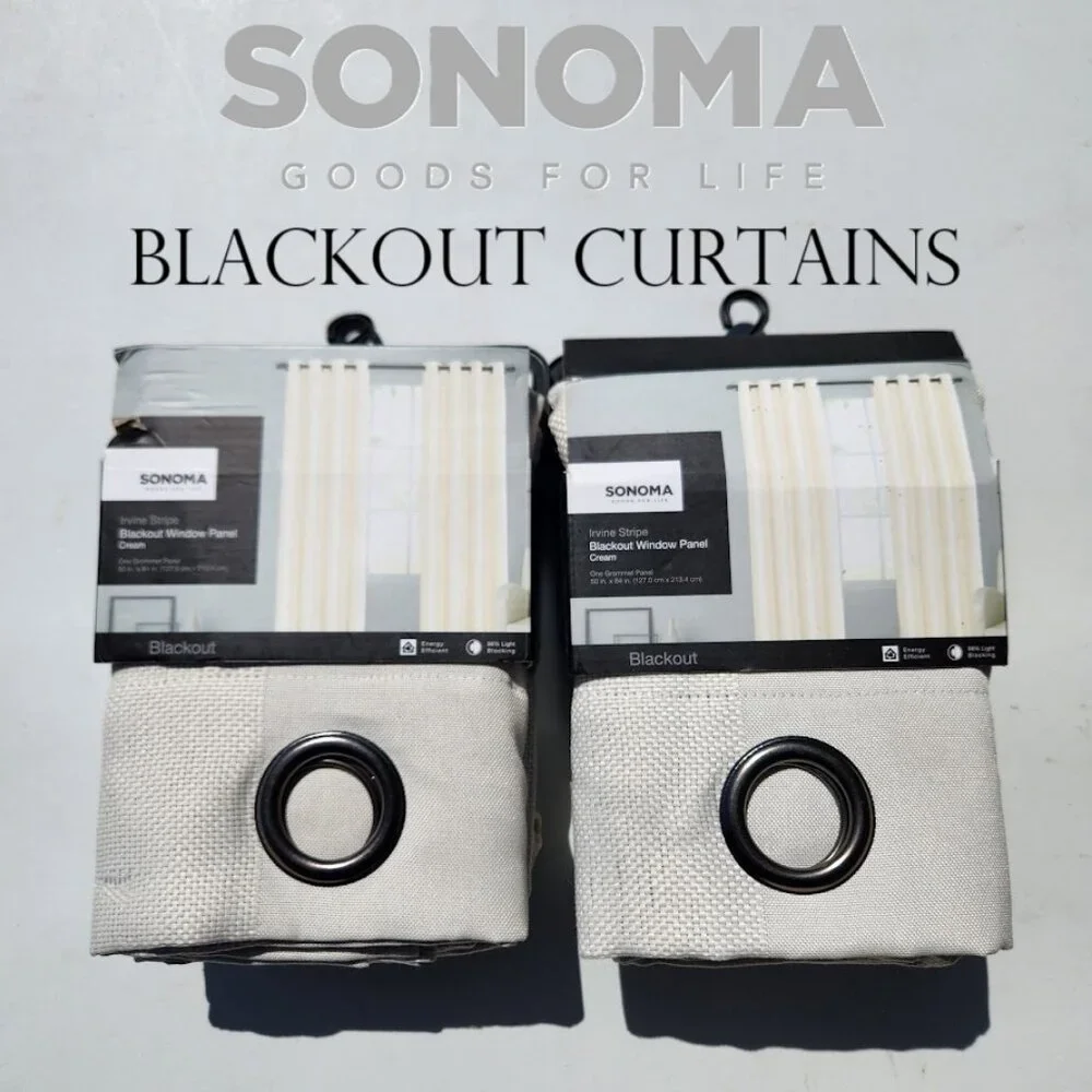 NEW Sonoma Blackout Window Curtains Panel Two Panels Grommet 50